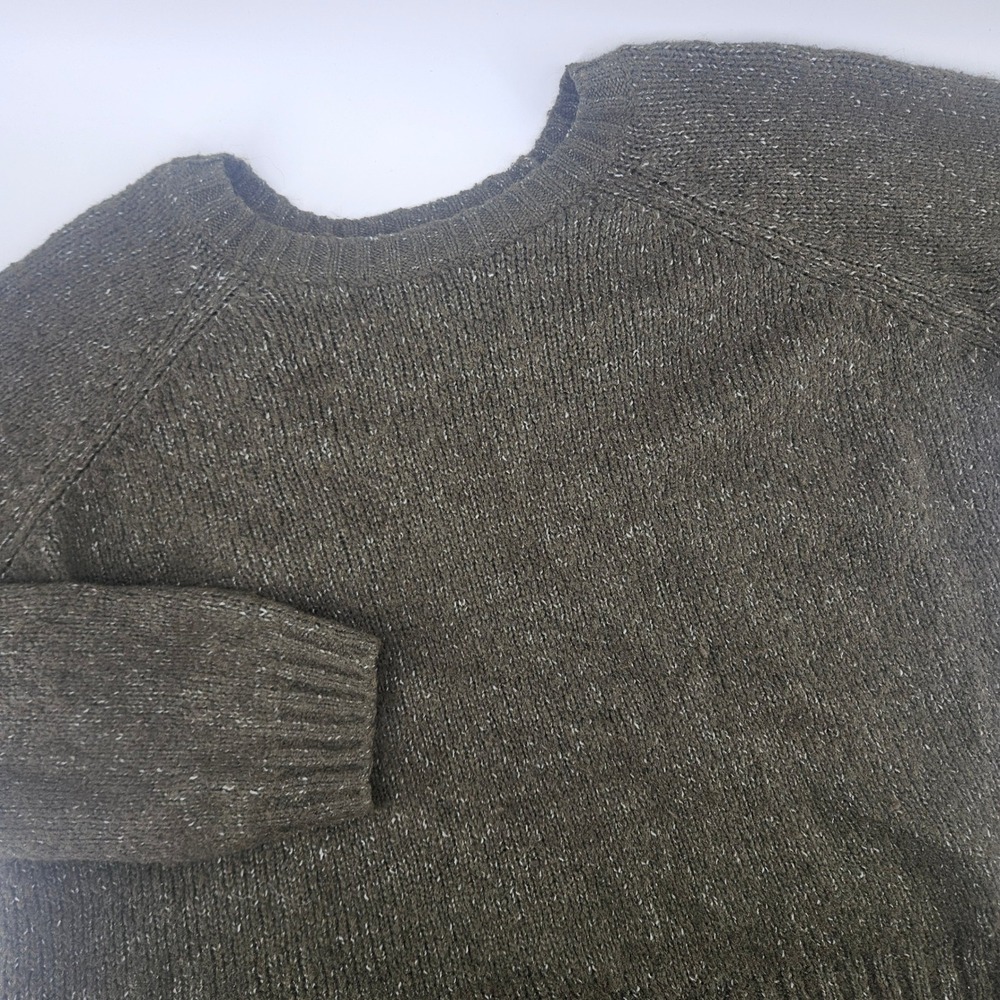 Old Navy Mens XL Sweater Recycled Marl Knit Raglan Crewneck Classic Preppy Olive